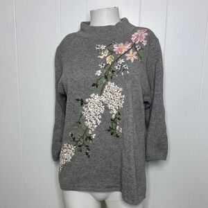 Arriviste grey floral sweater women’s S